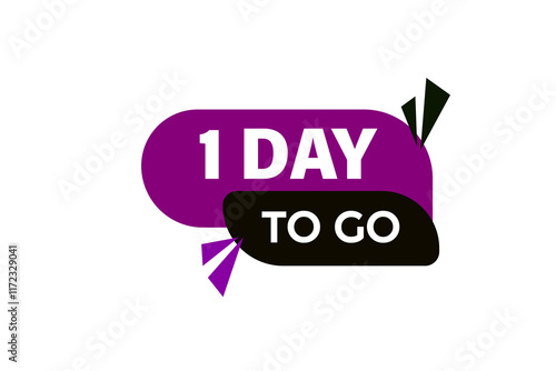 1 day to go, or to go sale countdown vector symbol, clock, time,  background, template, 1 day to go, countdown, sticker, left banner, business, sale, label button
