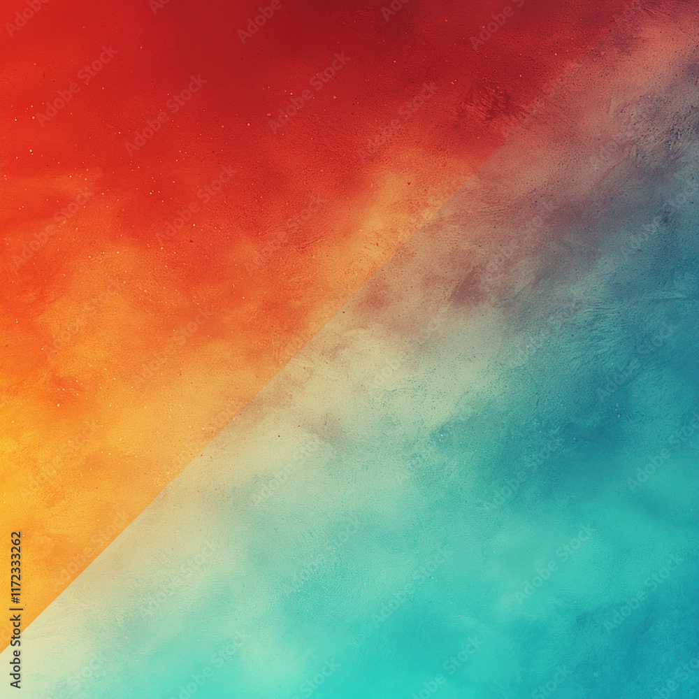 Fototapeta premium Abstract red-blue gradient background with smoky texture and subtle light