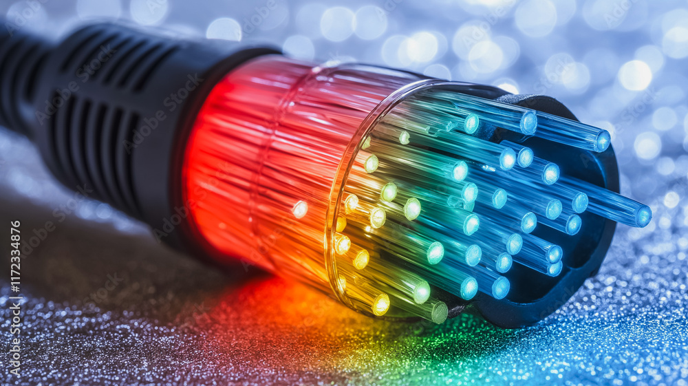 Obraz premium Fiber Optic Cable Close Up 