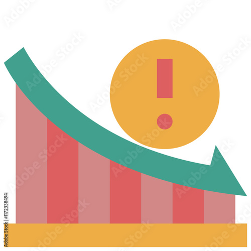 downturn flat icon