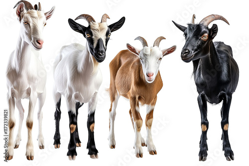 Close up on goats isolated photo