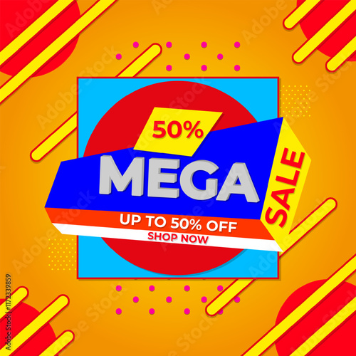 mega sale flat design new 3d