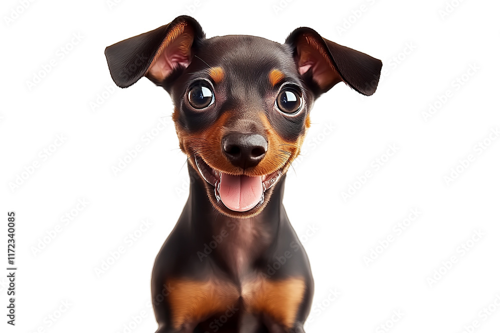 Miniature pinscher dog standing