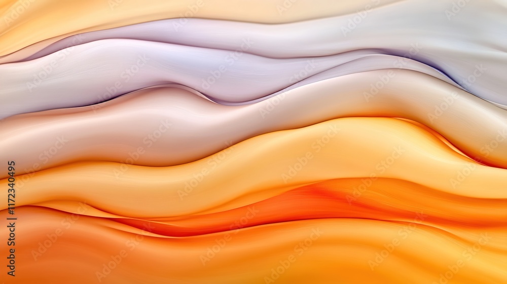 Obraz premium Elegant Waves of Warm Colors in Smooth Abstract Design