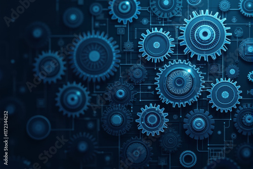 Wallpaper Mural Digital background with a pattern of stylized clocks and timers, time management, deadlines, productivity. Torontodigital.ca