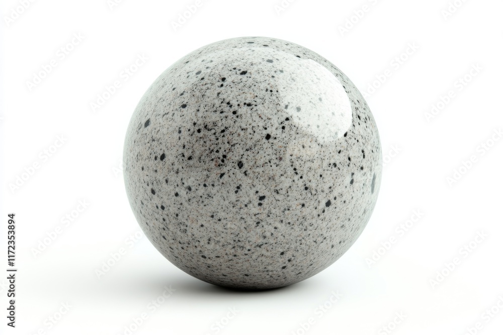 Gray polished stone sphere on white background Gray polished stone sphere on white background