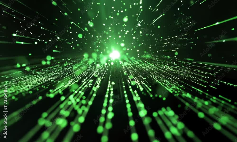 Abstract Green Light Trails Burst: Digital Art Background Image Abstract Green Light Trails Burst: Digital Art Background Image