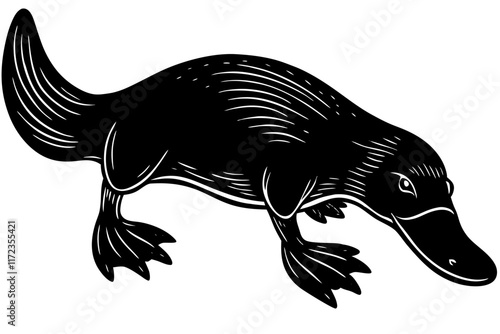 Platypus duck-billed animal vector illustration photo