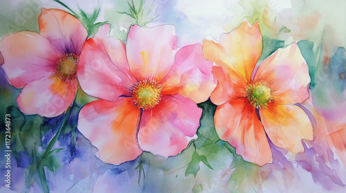 Wallpaper Mural Elegant wedding invitation card background vector. Minimal hand painted watercolor botanical flowers texture template background. Design for wedding, vip cover, poster, rsvp moderncard.Valentine's Day Torontodigital.ca