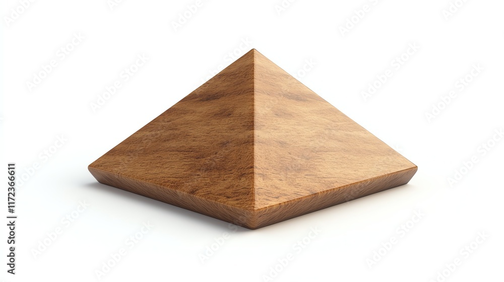Carved wooden pyramid shape on a white isolated background. Carved wooden pyramid shape on a white isolated background.