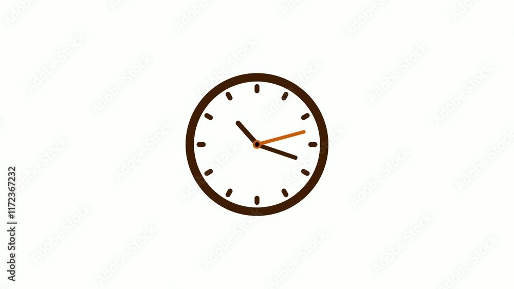 brown dark counting down clock on white background brown dark counting down clock on white background