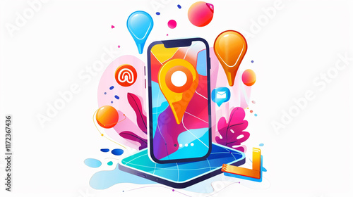 mobile  and marketing icon  