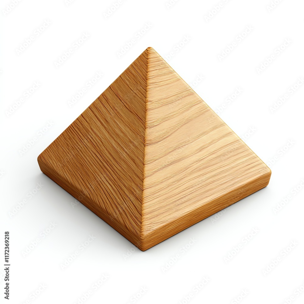 Wooden pyramid sculpture on white isolated background. Wooden pyramid sculpture on white isolated background.