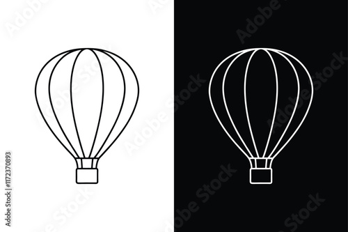 Adventure in the Sky. Hot Air Balloon Vector Icons for Branding and Art