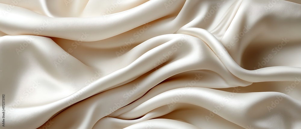 Creamy Beige Silk Fabric Draped Texture. Creamy Beige Silk Fabric Draped Texture.