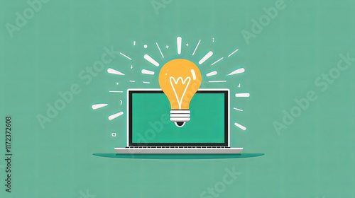 personalized online education, Lightbulb Idea in Online Education Concept