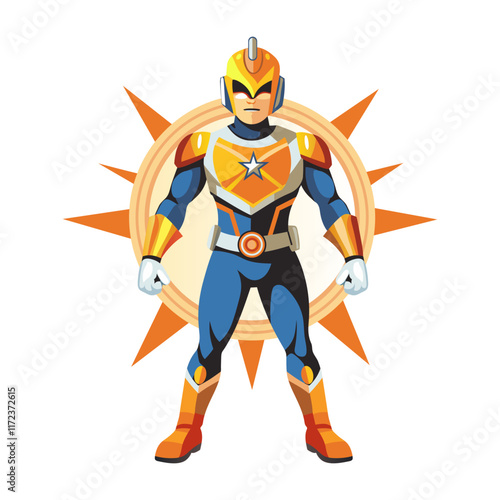 A flat style illustration of superhero costume

