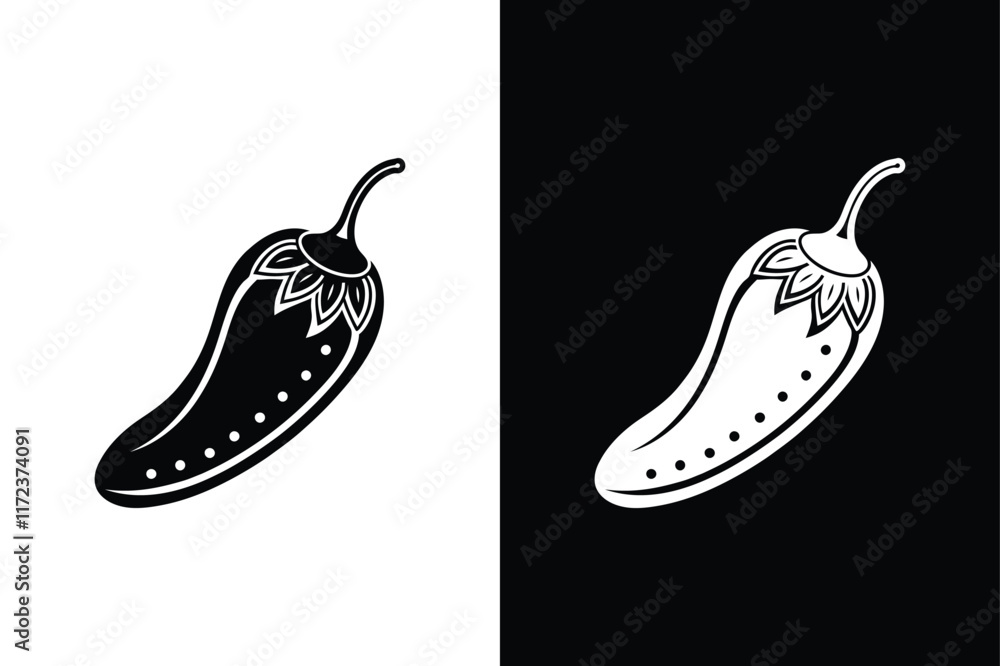 Turn Up the Heat. Jalapeno and Chili Pepper Icons for Creative Branding Turn Up the Heat. Jalapeno and Chili Pepper Icons for Creative Branding