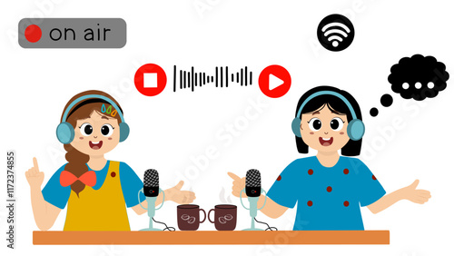 world radio day. World Radio Day concept vector Illustration idea for landing page template. little kids illustration vecator graphic of radio announcer is broadcasting live, perfect for international