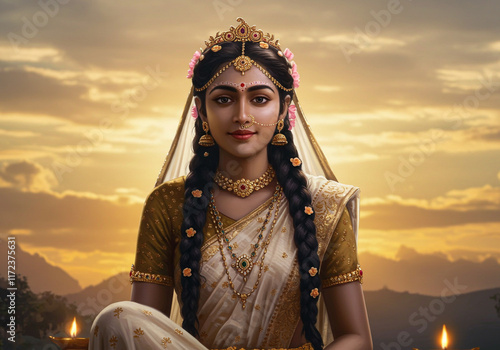 Goddess Radha in Traditiona...