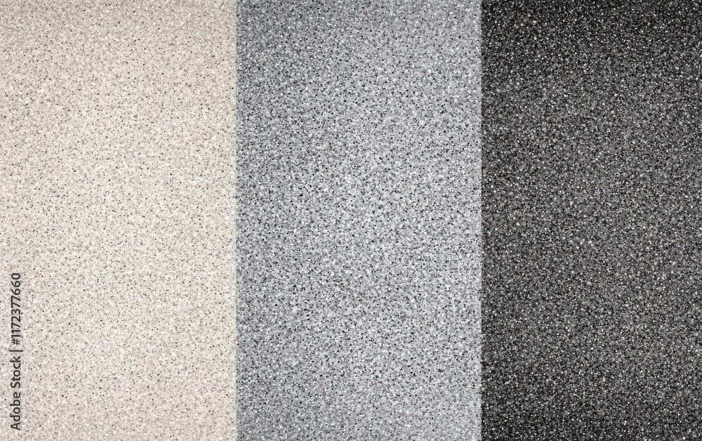 Fototapeta premium A seamless, ultra-fine sand texture in a gradient of three soft grey tones: misty grey, light ash, and soft slate black. 