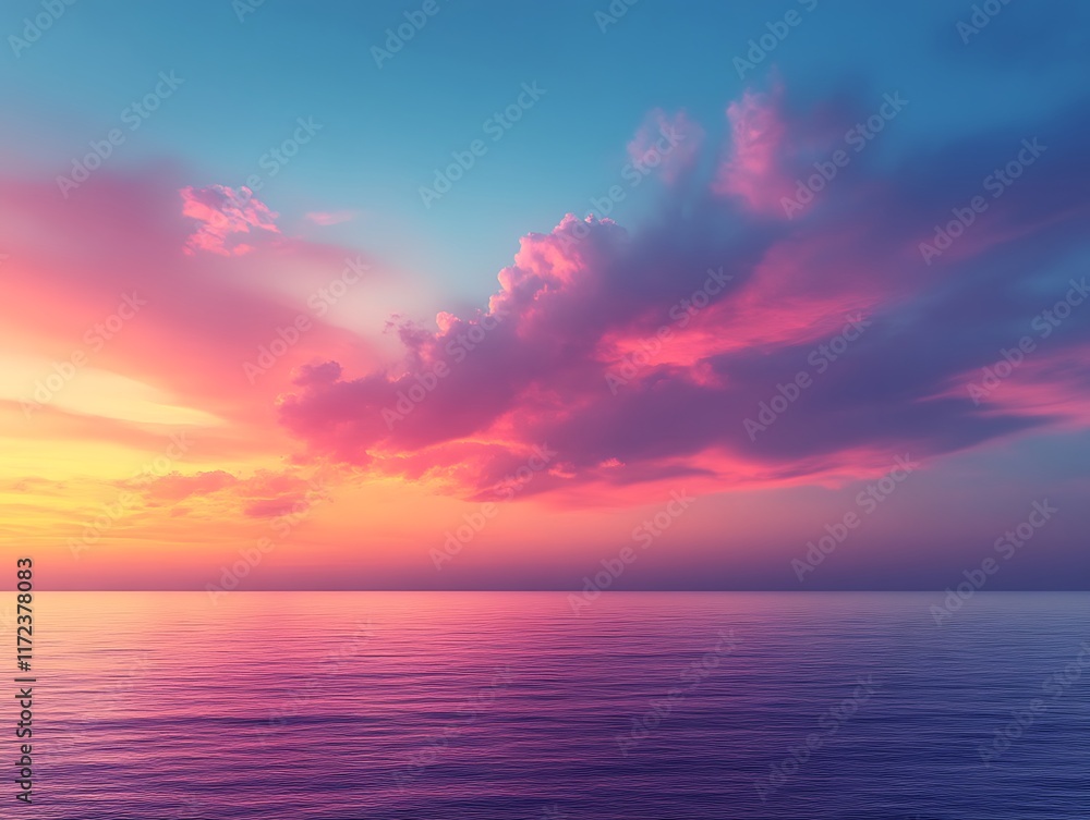 Fototapeta premium Vibrant sunset over calm ocean. (2)