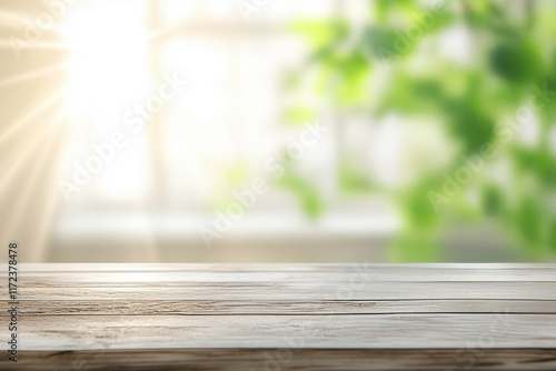 ナチュラルウッドのテーブルの背景素材