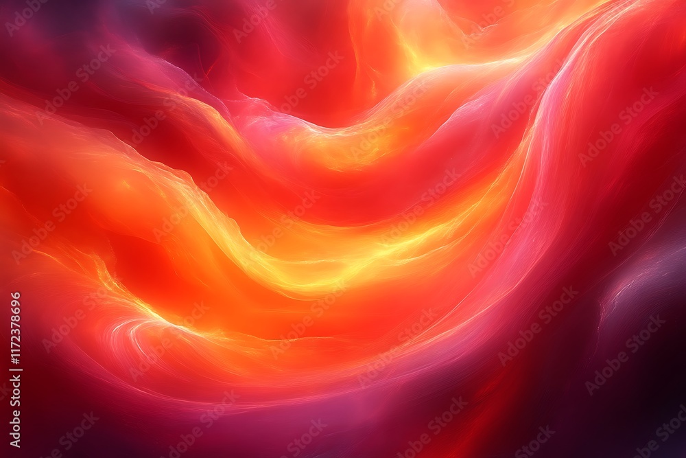 Obraz premium Abstract fiery swirls, red orange yellow background.