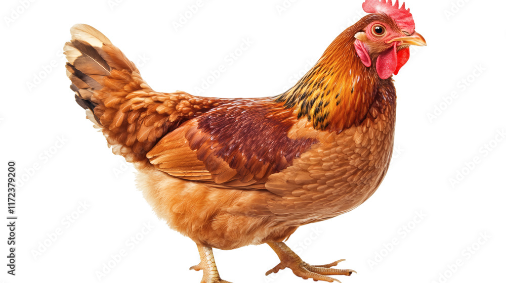 Fototapeta premium brown chicken with isolated on white transparent background