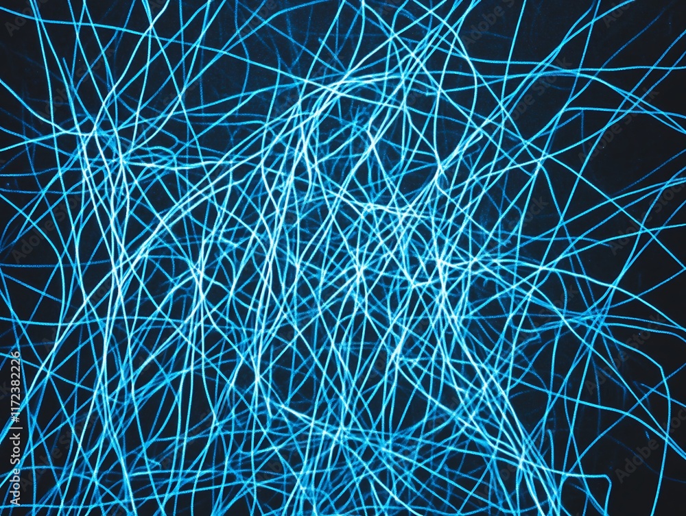 Abstract Blue Lines Intertwined Dark Background Abstract Blue Lines Intertwined Dark Background