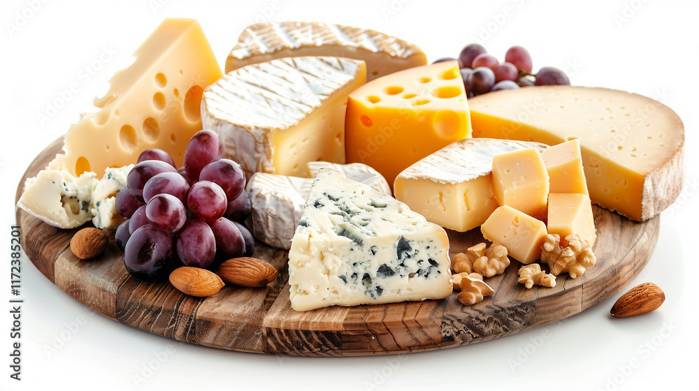 Wooden Cheese Board with Assorted Toppings on white background.PNG Wooden Cheese Board with Assorted Toppings on white background.PNG