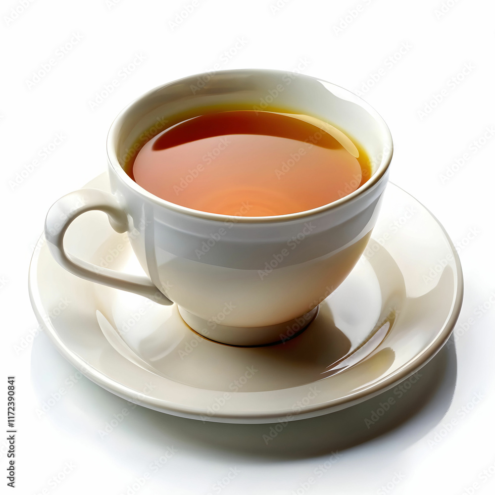 A delicate tea cup placed against a white background A delicate tea cup placed against a white background