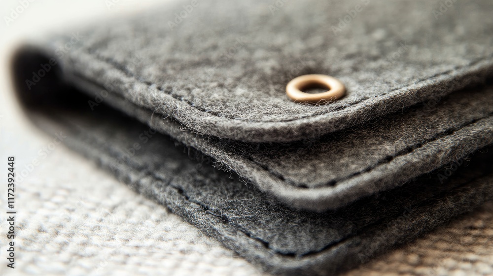 Felt wallet close up showcasing durable design and fastening pocket perfect for organizing small items on the go. Ideal travel accessory. Felt wallet close up showcasing durable design and fastening pocket perfect for organizing small items on the go. Ideal travel accessory.