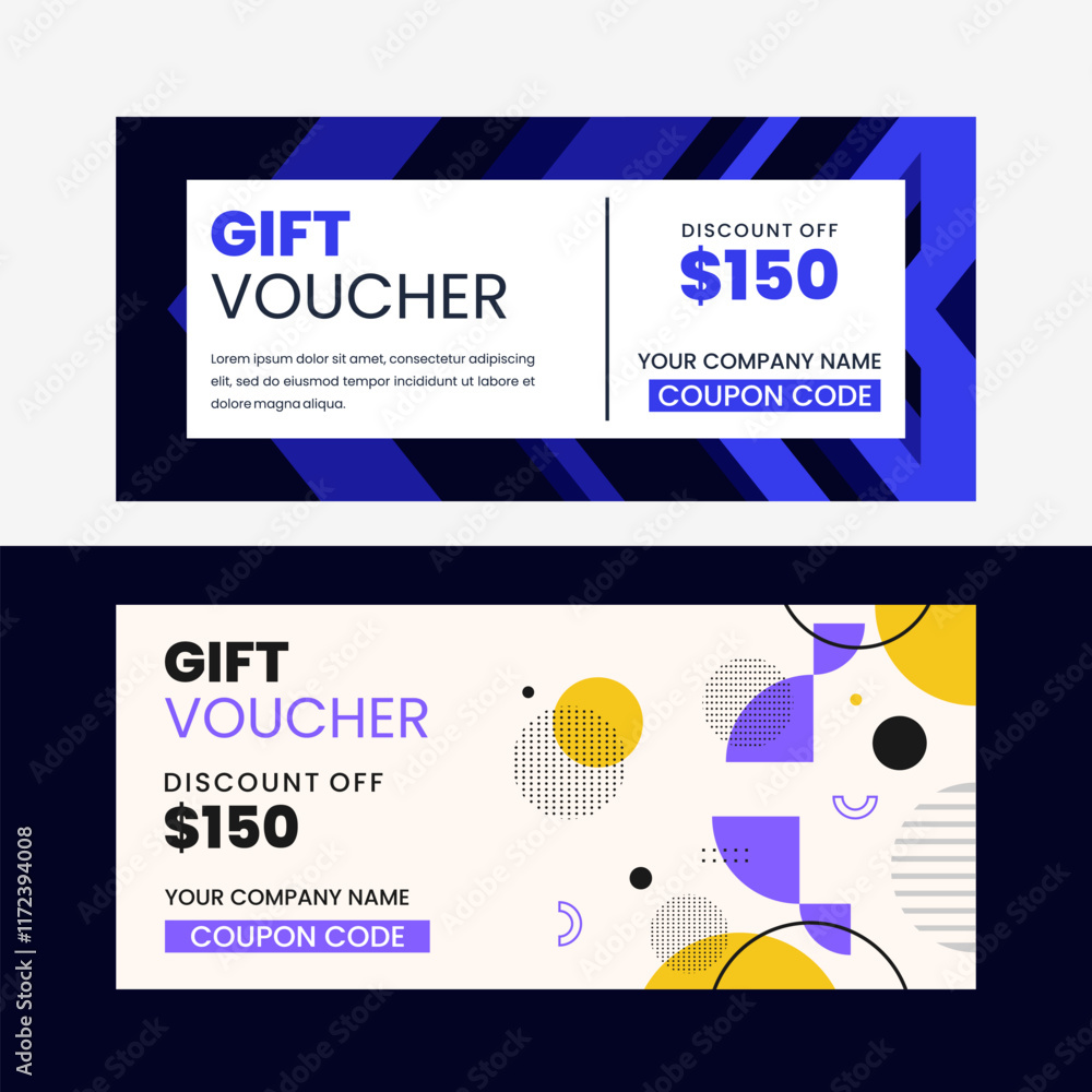 Obraz premium Colorful gift voucher horizontal banners