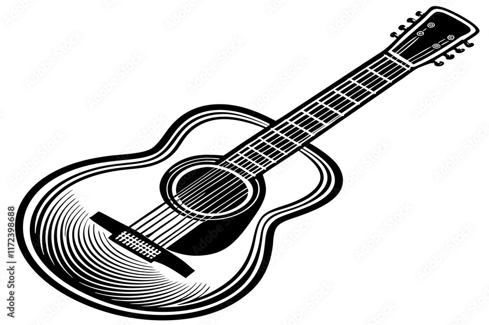 Classic guitar with nylon strings on white background Vector illustration Classic guitar with nylon strings on white background Vector illustration