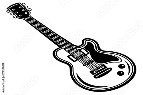 Classic guitar with nylon strings on white background Vector illustration