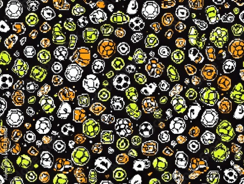 Vibrant Pixelated Sports Pattern