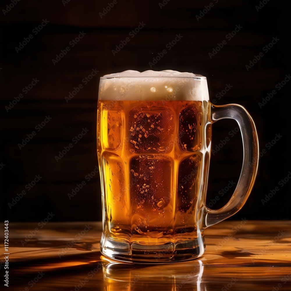 the AI Image Generator, Pint of Golden Beer with Foam and Bubbles the AI Image Generator, Pint of Golden Beer with Foam and Bubbles