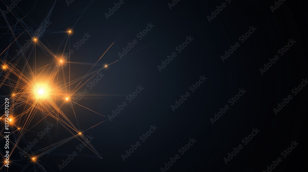 Fototapeta premium Bright Starburst with Lines and Dark Background for Abstract Design
