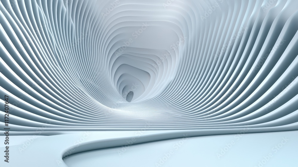 Abstract White Tunnel with Flowing Curves and Smooth Surfaces for Modern Design Concepts Abstract White Tunnel with Flowing Curves and Smooth Surfaces for Modern Design Concepts