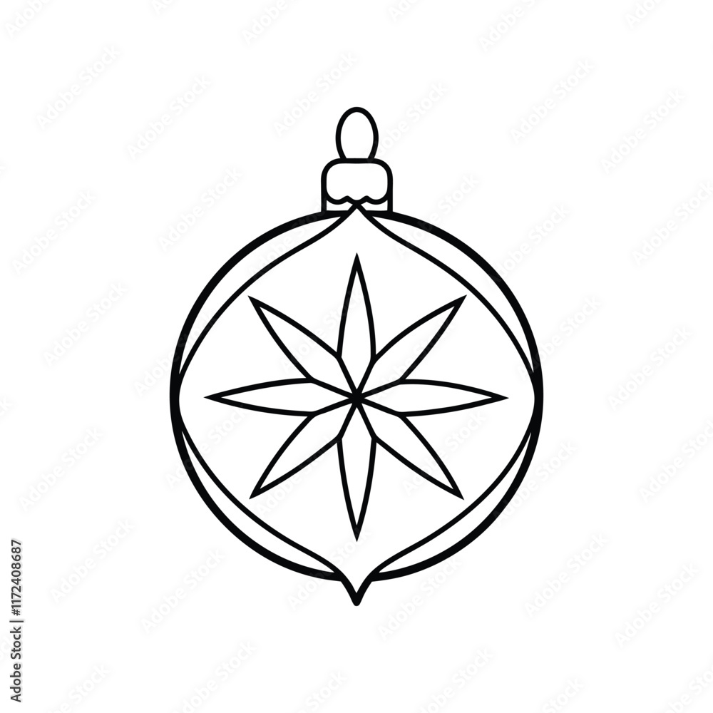 Christmas ornament illustration vector, Merry Christmas ClipArt Design, ornament Lineart Art Christmas ornament illustration vector, Merry Christmas ClipArt Design, ornament Lineart Art