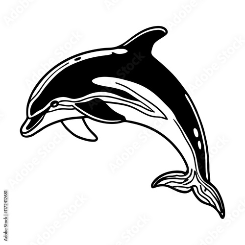 Dolphin Vector Style Clip Art Design