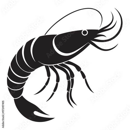 Print
shrimp black vector silhouette, shrimp icon vector, Sea lobster  illustration