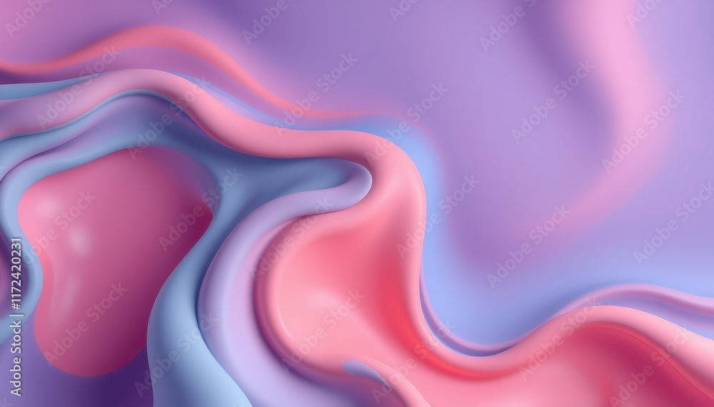 Naklejka premium Abstract Pink and Purple Swirling Liquid Forms