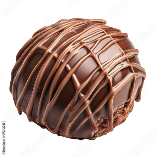 chocolate covered pretze isolated on white transparent background photo