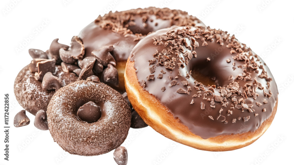 chocolate donut isolated on white transparent background chocolate donut isolated on white transparent background