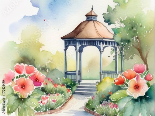 spring landscape with flowers