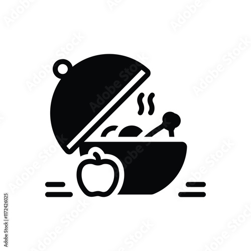 Black solid icon for food