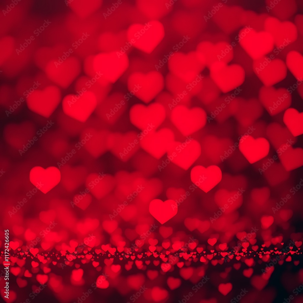 Red Heart Bokeh Romantic Valentine Background Image Red Heart Bokeh Romantic Valentine Background Image