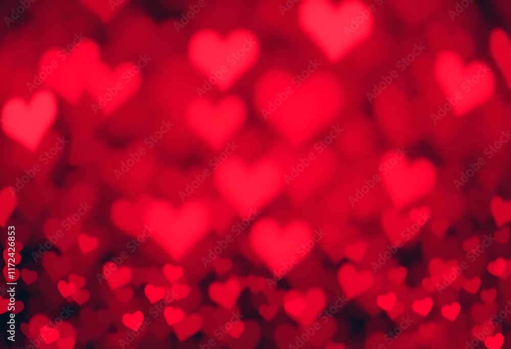 Red Heart Bokeh Romantic Valentine Background Abstract Blurred Lights Red Heart Bokeh Romantic Valentine Background Abstract Blurred Lights